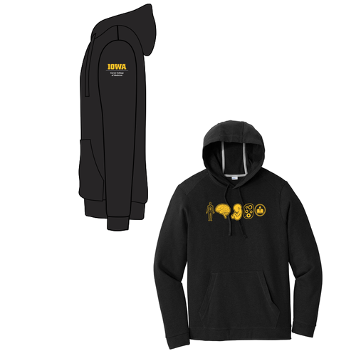 Sport-Tek PosiCharge Tri-Blend Wicking Fleece Hooded Pullover -- Black Triad Solid