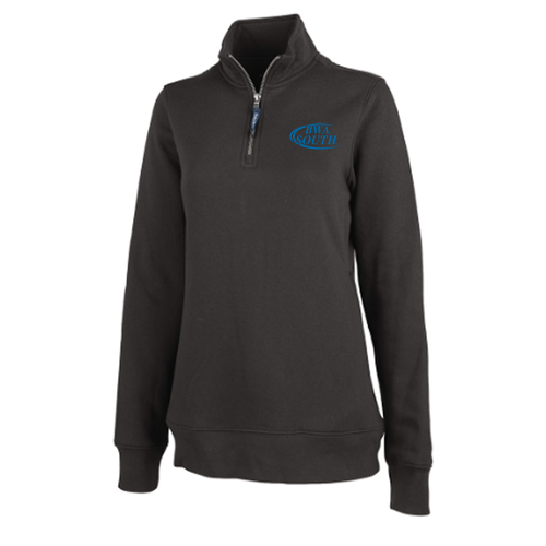 Charles River Women's Crosswind Quarter Zip Sweatshirt -- Dark Charcoal