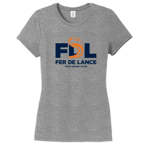 Ladies District Soft Perfect Tri Tee -- Grey Frost, U14