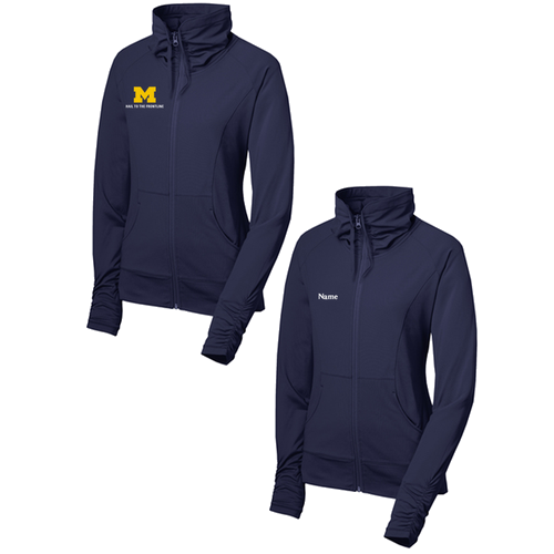 Ladies Sport Tek Sport Wick Stretch Full Zip Jacket -- True Navy