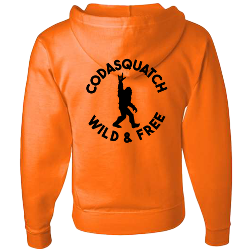 Mens/Unisex Jerzees Full Zip Hooded Sweatshirt -- Safety Orange