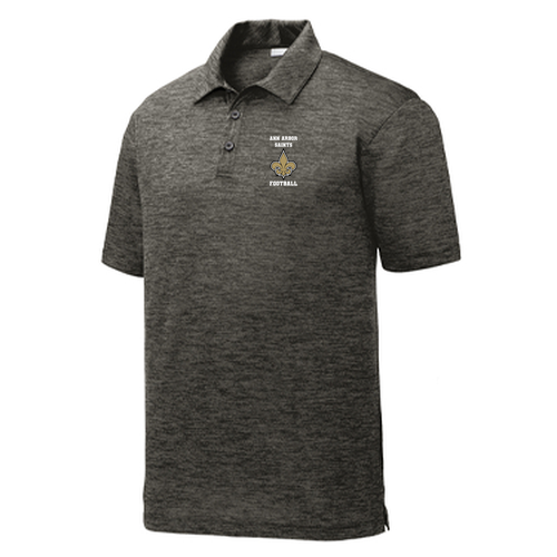 Sport-Tek PosiCharge Electric Heather Polo -- Grey-Black Electric