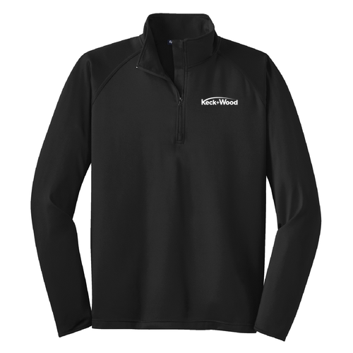 Men's/Unisex Sport-Tek TALL Sport-Wick Stretch 1/2-Zip Pullover -- Black