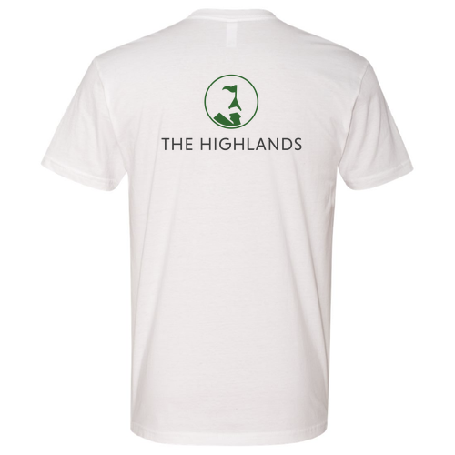 The Highlands Logo 2 Green Ink -- Short Sleeve White