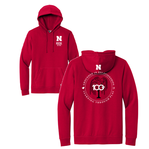 Adult 100 Years Hoodie -- Scarlet