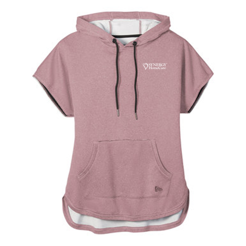 New Era Ladies Performance Terry Short Sleeve Hoodie -- Dusty Mauve Heather