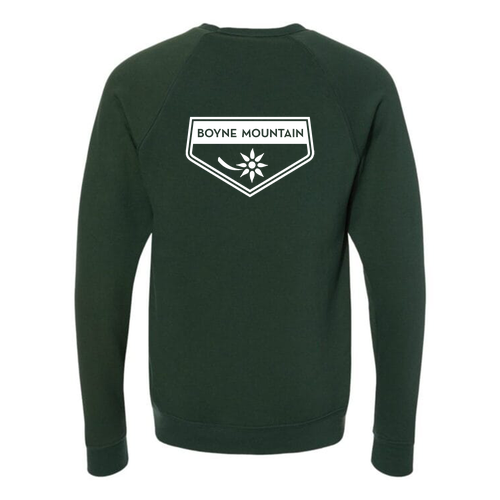 Boyne Mountain Logo 2 White Ink -- Crewneck Sweatshirt Forest