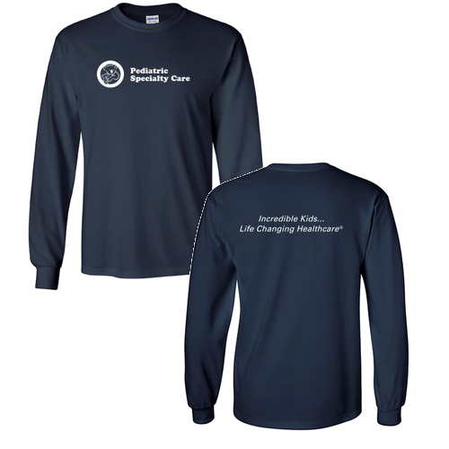 Longsleeve Basic T-Shirt (w/ Back Print) -- Navy