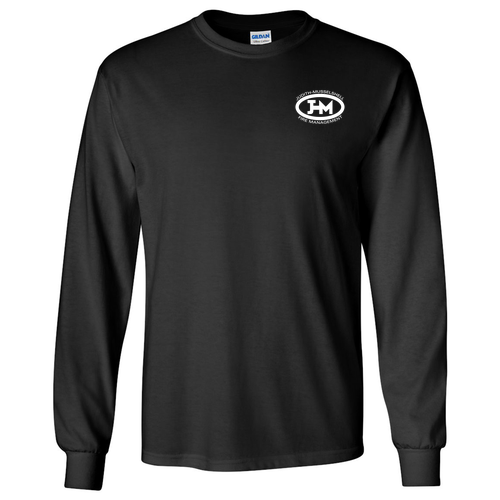 Gildan Ultra Cotton Longsleeve Basic T-Shirt -- Black -- Front/Back