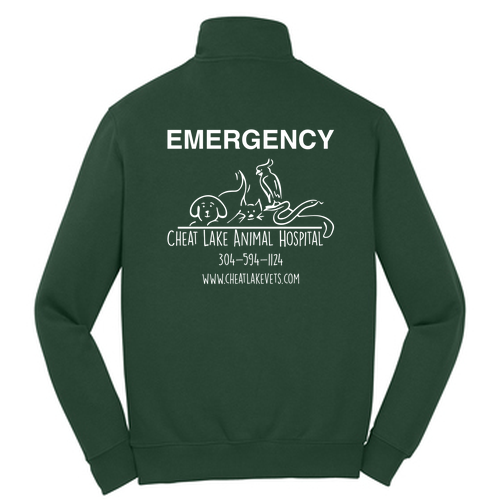 Sport Tek Quarter Zip Sweatshirt -- Forest Green