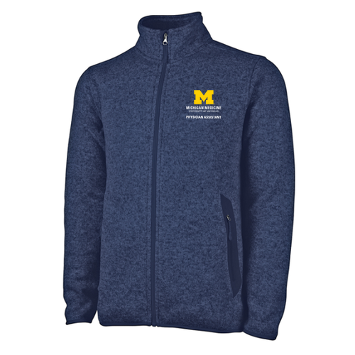 Charles River Mens Heathered Fleece Jacket -- Navy Heather