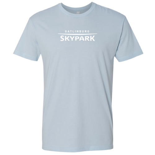 Gatlinburg Skypark Logo 1 White Ink -- Short Sleeve Light Blue