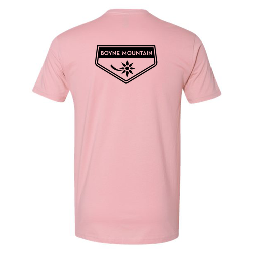 Boyne Mountain Logo 2 Black Ink -- short sleeve Light Pink