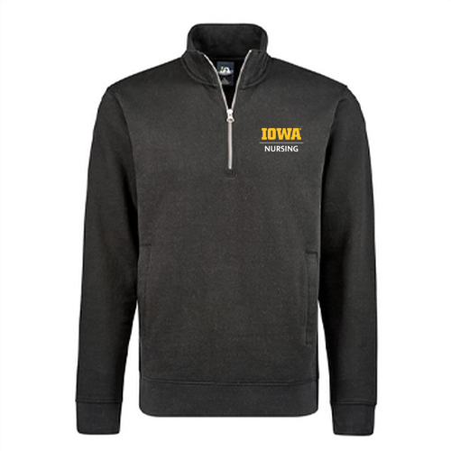 Embroidered J America BTB Fleece 1/4 zip -- Black