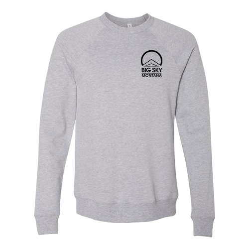 Big Sky Montana Logo 2 Black Ink -- Crewneck Sweatshirt Athletic Heather