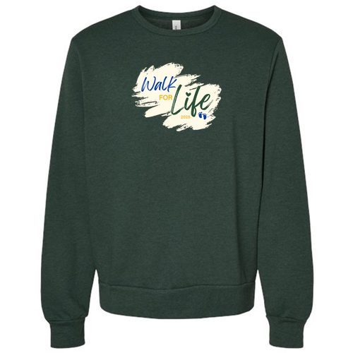Bella+Canvas Adult Sponge Fleece Classic Crewneck Sweatshirt -- Heather Forest