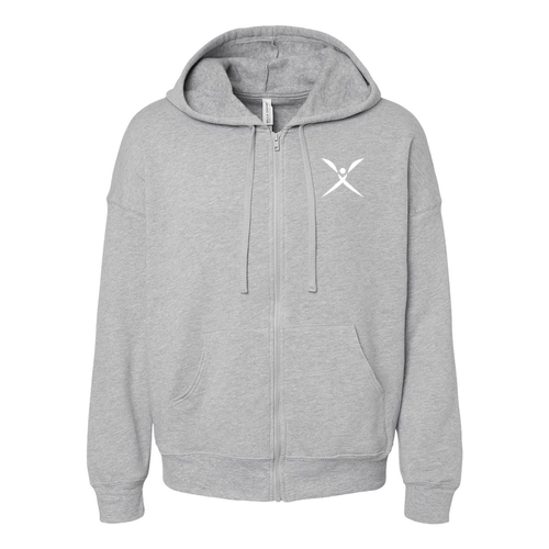 Bella+ Canvas Unisex Sponge Fleece Dtm Full-Zip Hooded Sweatshirt -- Athletic Heather