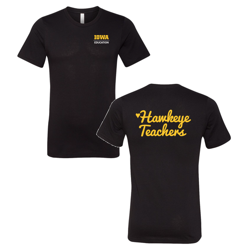 Hawkeye Teacher Bella Canvas Unisex Heather CVC T-Shirt -- Solid Black Blend