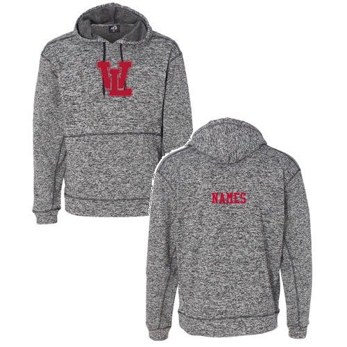 J America Cosmic Fleece Hooded Pullover Sweatshirt -- Charcoal Fleck