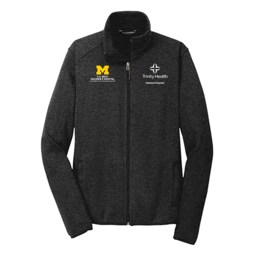 Mens/Unisex Port Authority Sweater Fleece Jacket -- Black Heather