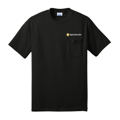 Port & Company Tall 50/50 Cotton/Poly T Shirt w Pocket -- Jet Black