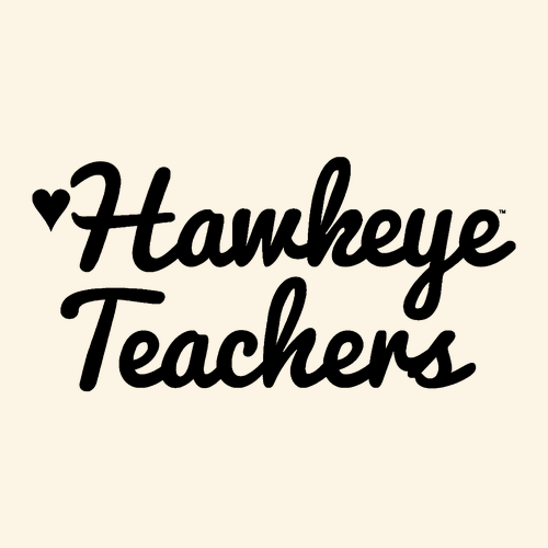 Hawkeye Teacher Bella Canvas Unisex Heather CVC T-Shirt -- Heather Natural