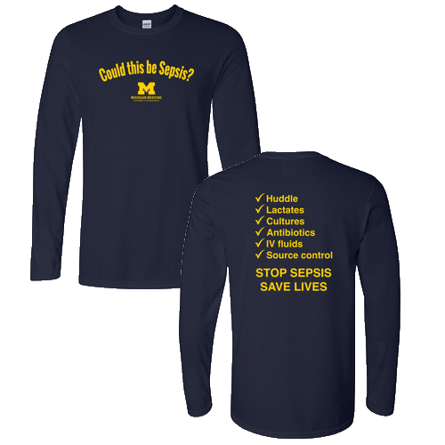 Gildan Softstyle Fitted Longsleeve T Shirt -- Navy, Could This Be Sepsis