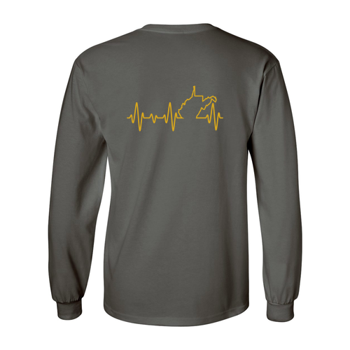 Screen Printed Gildan Heavy Cotton Longsleeve Basic T-Shirt -- Charcoal