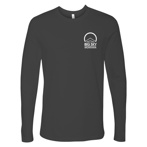 Big Sky Montana Logo 2 White Ink -- Long Sleeve Heavy Metal