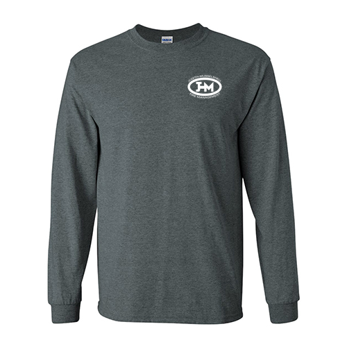 Ultra Cotton Longsleeve Basic T-Shirt -- Dark Heather -- Front/Back