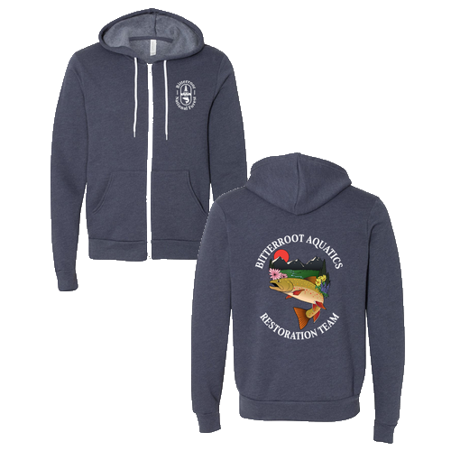 Bella Canvas Unisex Full-Zip Hooded Sweatshirt -- Heather Navy