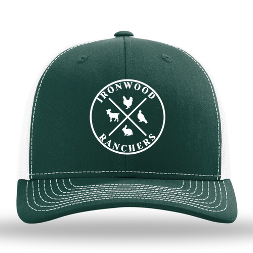 Richardson Snapback Trucker Cap -- Dark Green / White