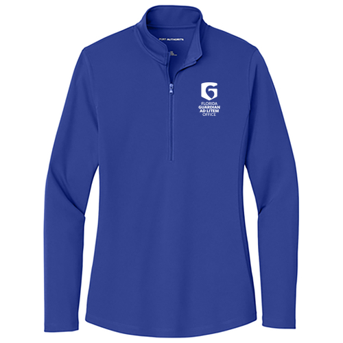 Ladies Royal Blue Performance Quarter-Zip Pullover