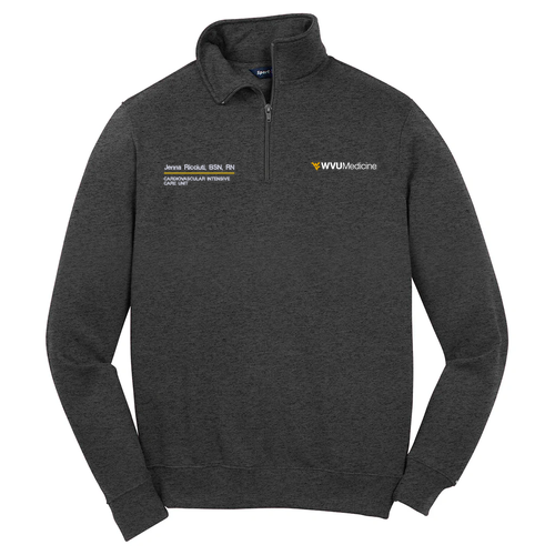 Embroidered Sport Tek Quarter Zip Sweatshirt -- Graphite Heather