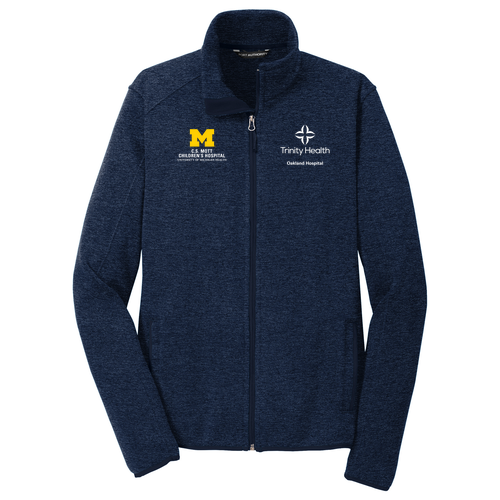Mens/Unisex Port Authority Sweater Fleece Jacket -- River Blue Navy Heather