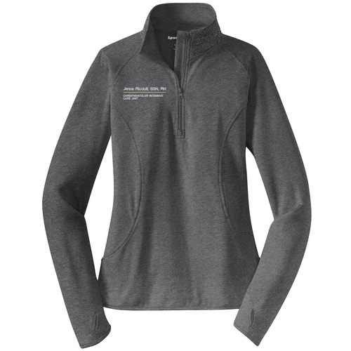Sport Tek Ladies Sport Wick Stretch Half Zip Pullover -- Charcoal Grey