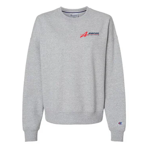 Ladies Champion Powerblend Crewneck Sweatshirt -- Light Steel, AES