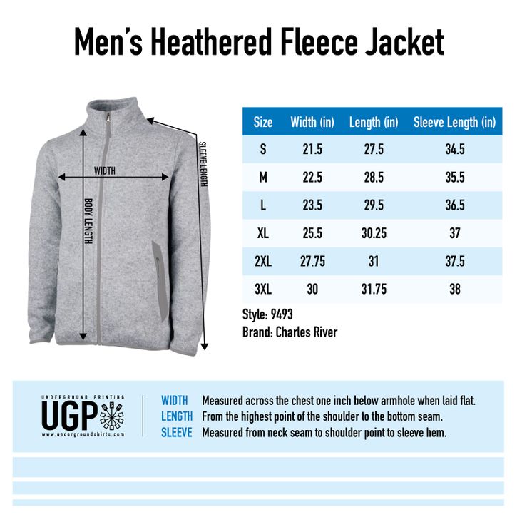 Men/Unisex Charles River Heathered Fleece Jacket -- Navy Heather, $55