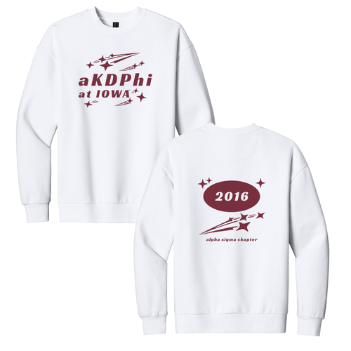 District V.I.T. Heavyweight Fleece Crew -- White