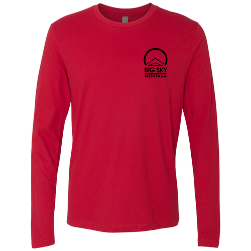 Big Sky Montana Logo 2 Black Ink -- Long Sleeve Red