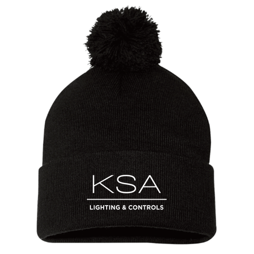 Sportsman Pom Pom Knit Hat -- Black