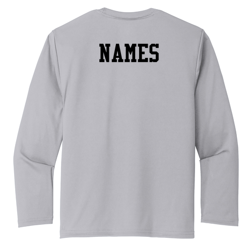 Youth Port & Company Long Sleeve Performance Tee -- Silver