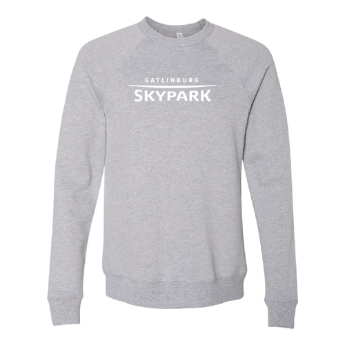 Gatlinburg Skypark Logo 1 White Ink -- Crewneck Sweatshirt Athletic Heather