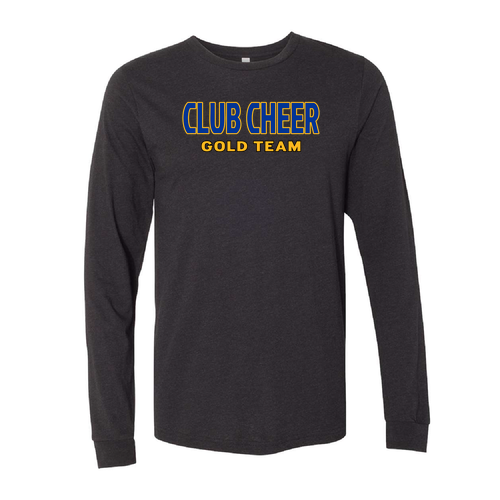 Gold Team Bella+Canvas Unisex Heather Cvc Long Sleeve Tee- Heathers -- Black Heather