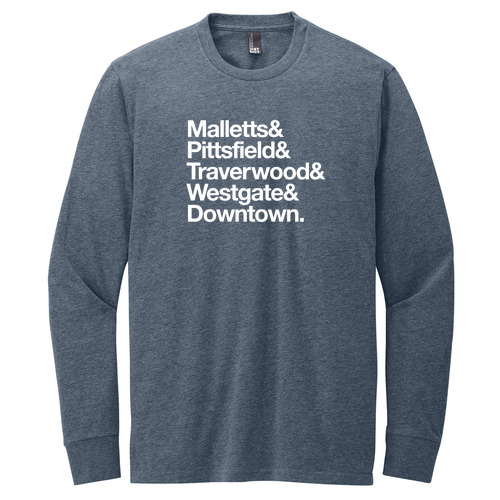District Perfect Blend CVC Long Sleeve Tee -- Heathered Navy, Ampersand