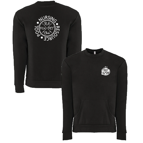 Next Level Soft Santa Barbara Pocket Crewneck Sweatshirt -- Black
