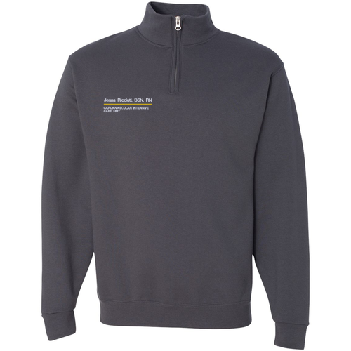 Jerzees 1/4 Zip Cadet Sweatshirt -- Charcoal Grey