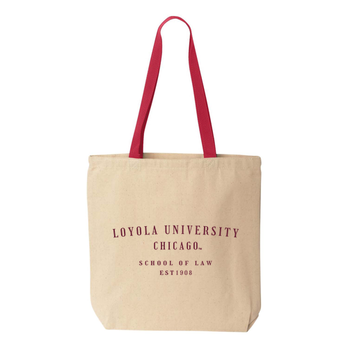 School Of Law Tote -- Natural / Red