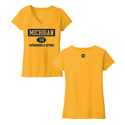 Team 102 Ladies District Womens Re-Tee V-Neck -- Maize Yellow