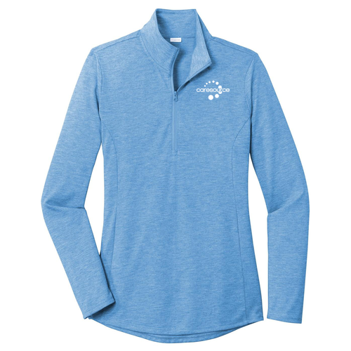 Ladies Sport-Tek  PosiCharge Tri-Blend Wicking 1/4-Zip Pullover -- Pond Blue Heather